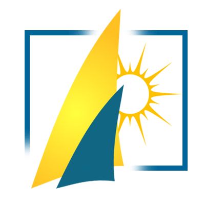 Sun and solar beam logo