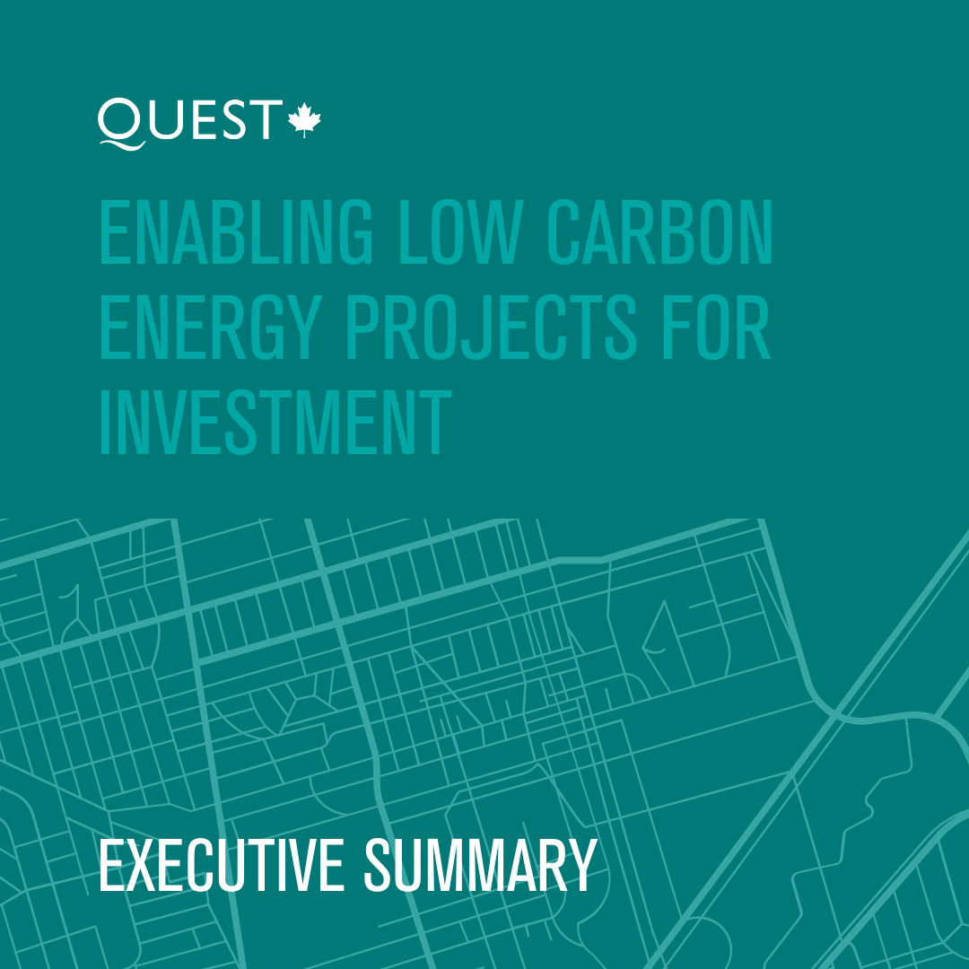 A graphic of a map with text that reads, “Enabling Low Carbon Energy Projects for Investment | EXECUTIVE SUMMARY"